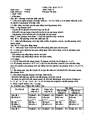 Đề kiểm tra học kỳ II môn Toán Lớp 8 - Năm học 2017-2018 (Có đáp án)